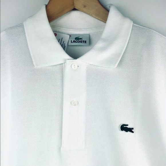 lacoste polo white crocodile
